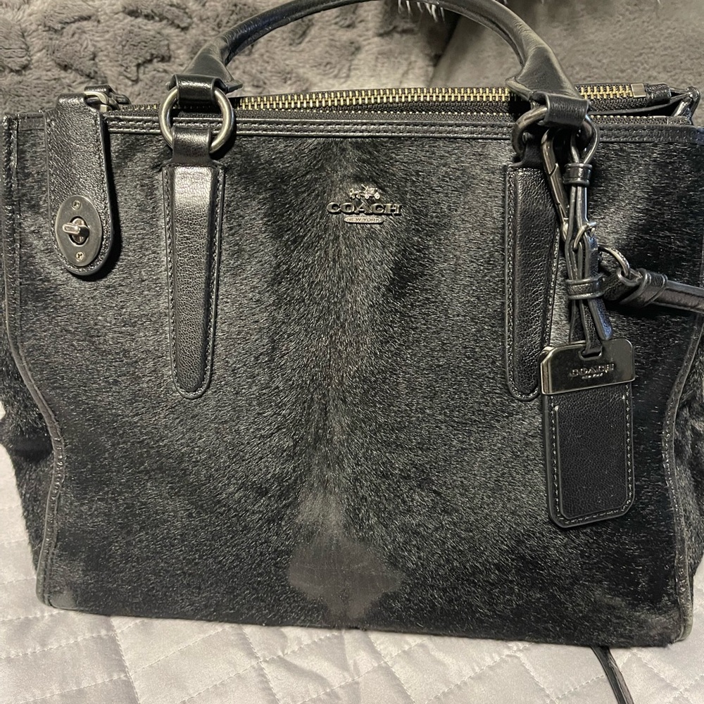 ****Authentic*** Coach Rabbit or Racoon Fur Hand Bag - Picture 2 of 10